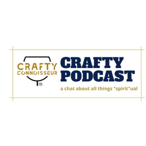 Crafty podcast logo with the words crafty podcast a chat about all things spiritual.