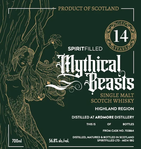 Mythical Beasts Rare Ardmore 14 Year old Single Malt Whisky