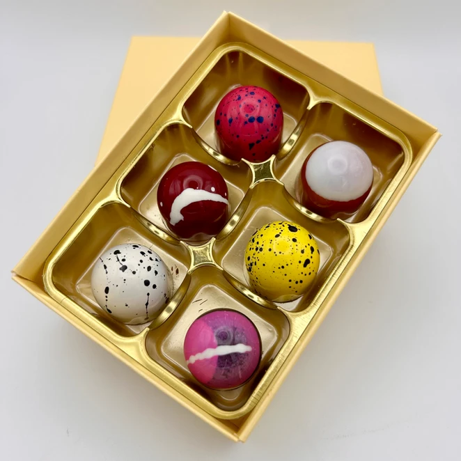 cocoa mania box of six artisan handmade chocolates